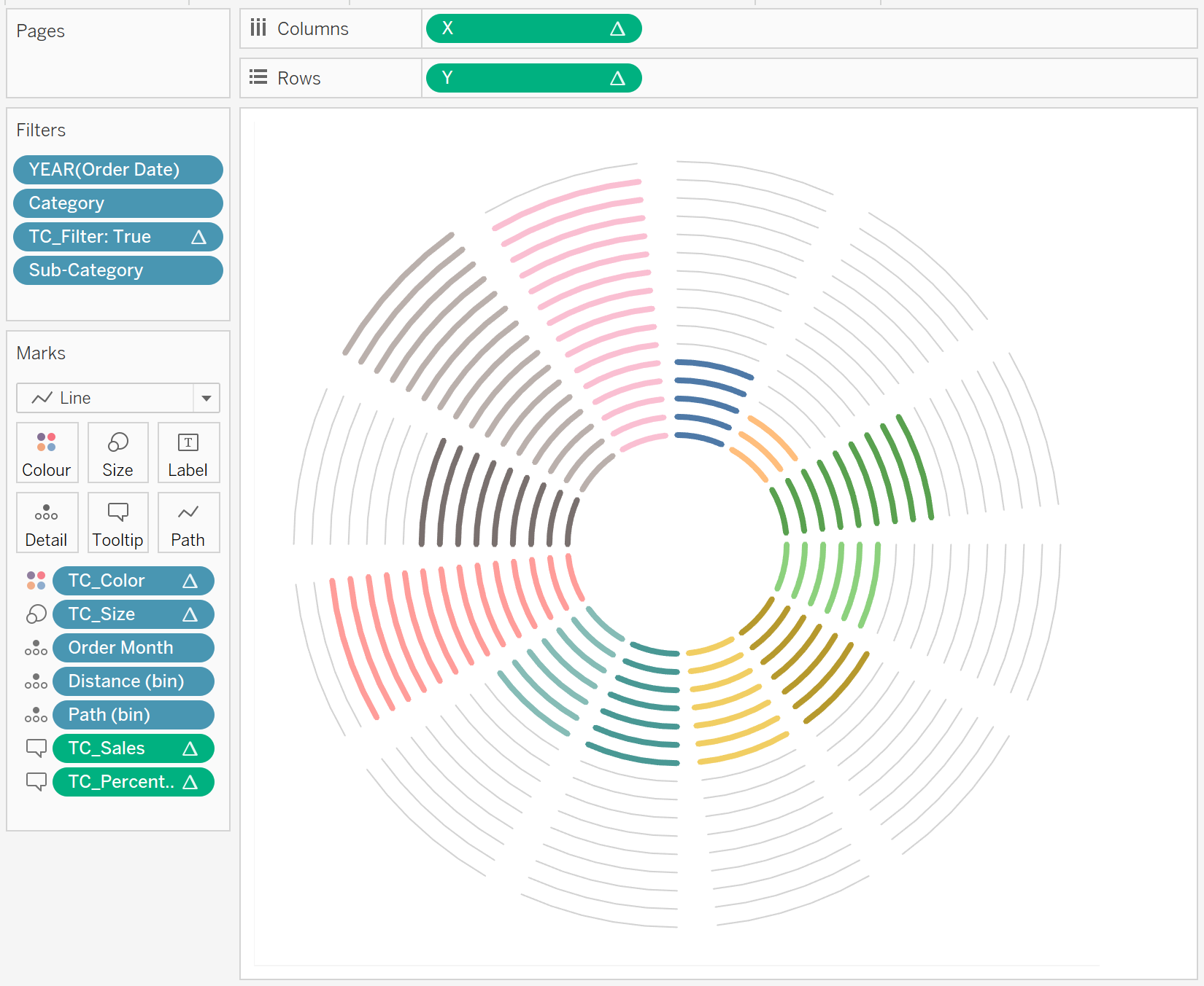 Create a Radial Column Chart (Variation) - Toan Hoang